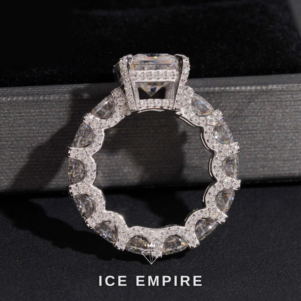 Iced Out Rose Gold Plated Moissanite Ring
