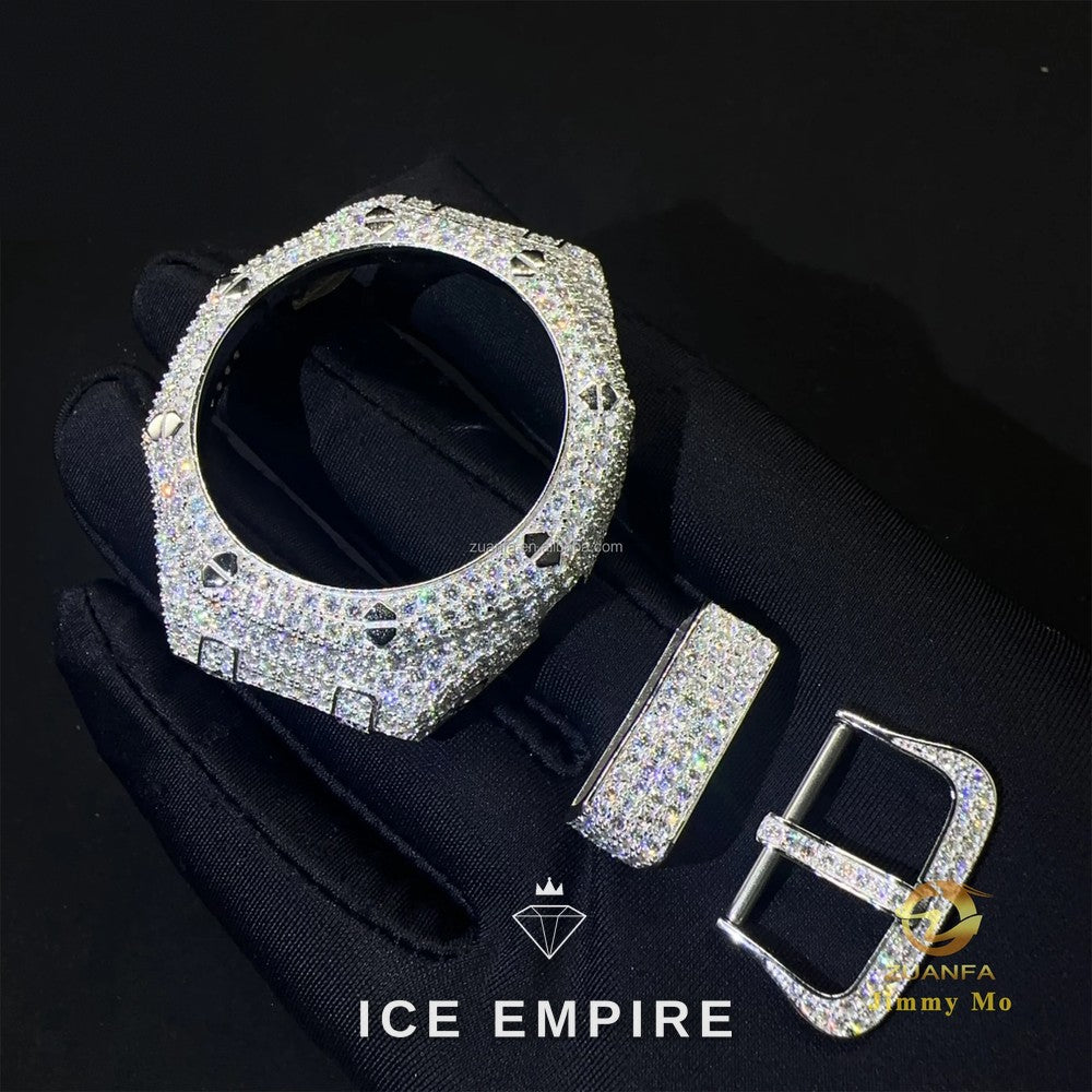 Iced Out 925 Silver Moissanite Watch