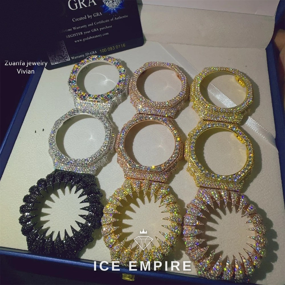 Iced Out 925 Silver Moissanite Watch