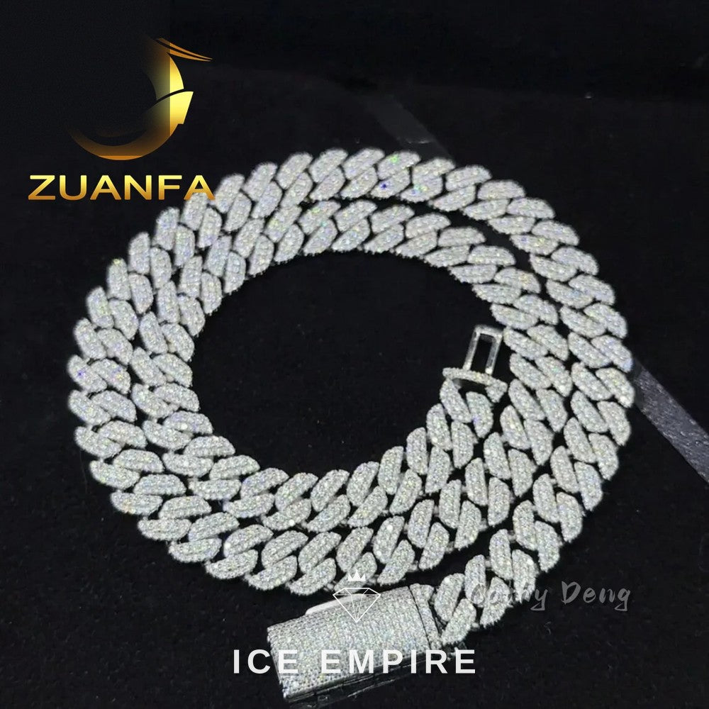 Iced Out Rose Gold Plated Moissanite Cuban Chain