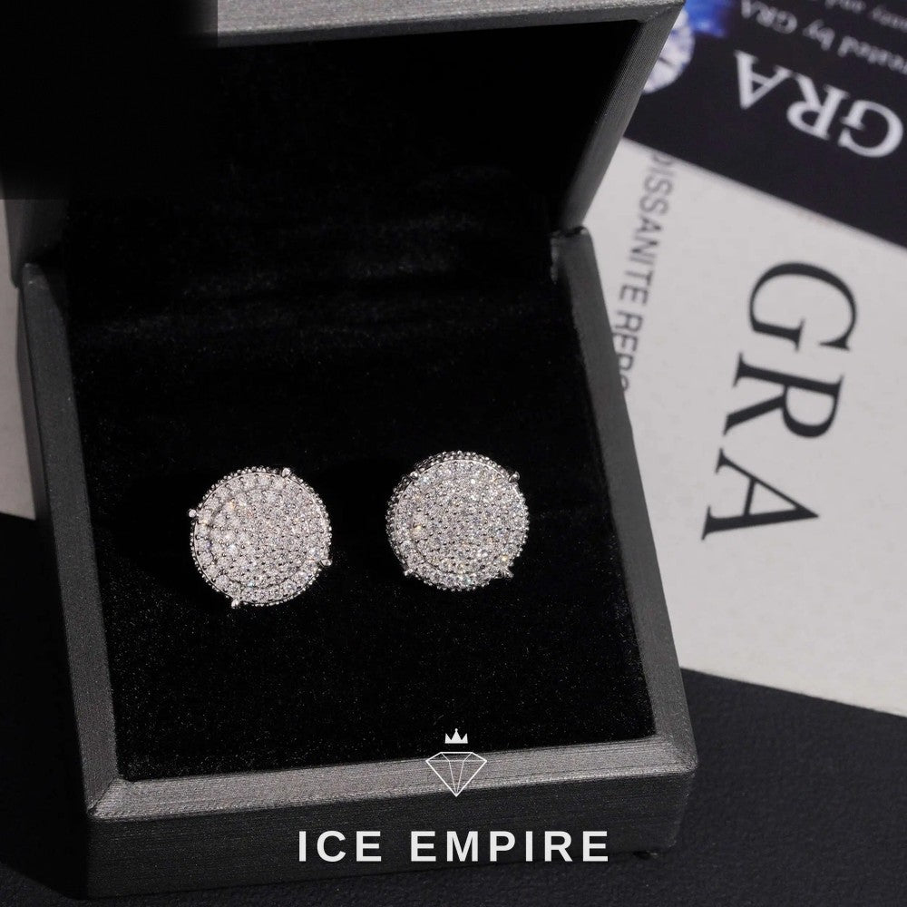 Iced Out Gold Plated Moissanite Stud Earrings