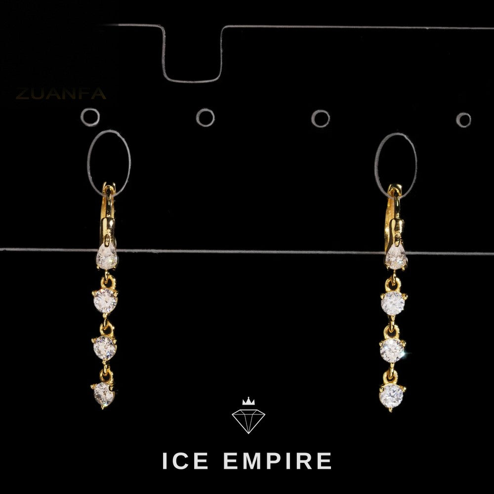 Iced Out 925 Silver Moissanite Hoop Earrings