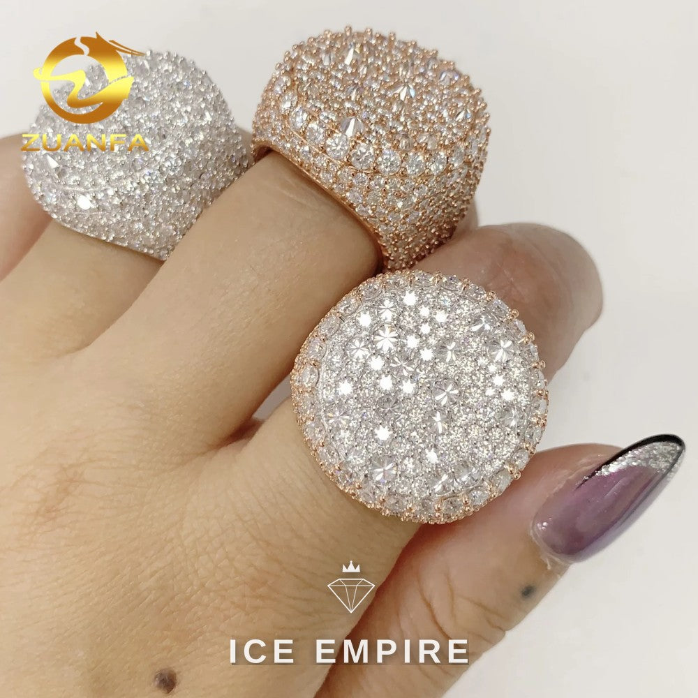 Iced Out 925 Silver Moissanite Ring