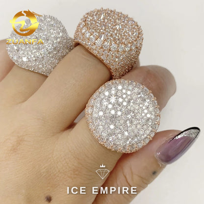 Iced Out 925 Silver Moissanite Ring