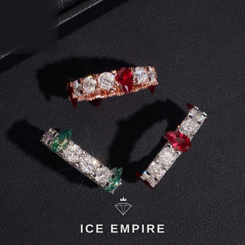 Iced Out Rose Gold Moissanite Ring