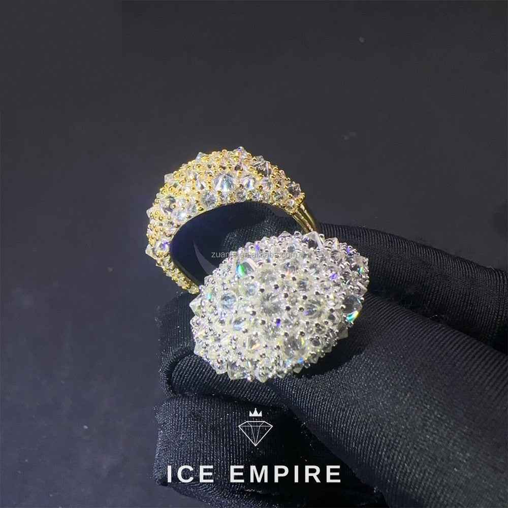 Iced Out Gold Plated Moissanite Ring