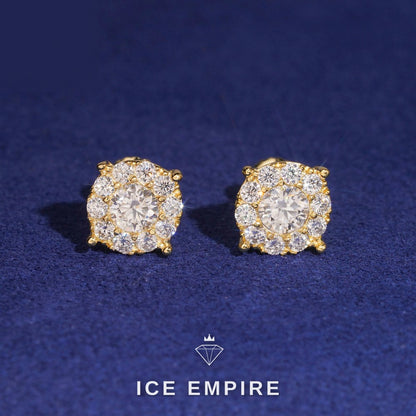 Iced Out 925 Silver Moissanite Stud Earrings
