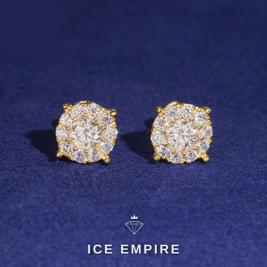 Iced Out 925 Silver Moissanite Stud Earrings
