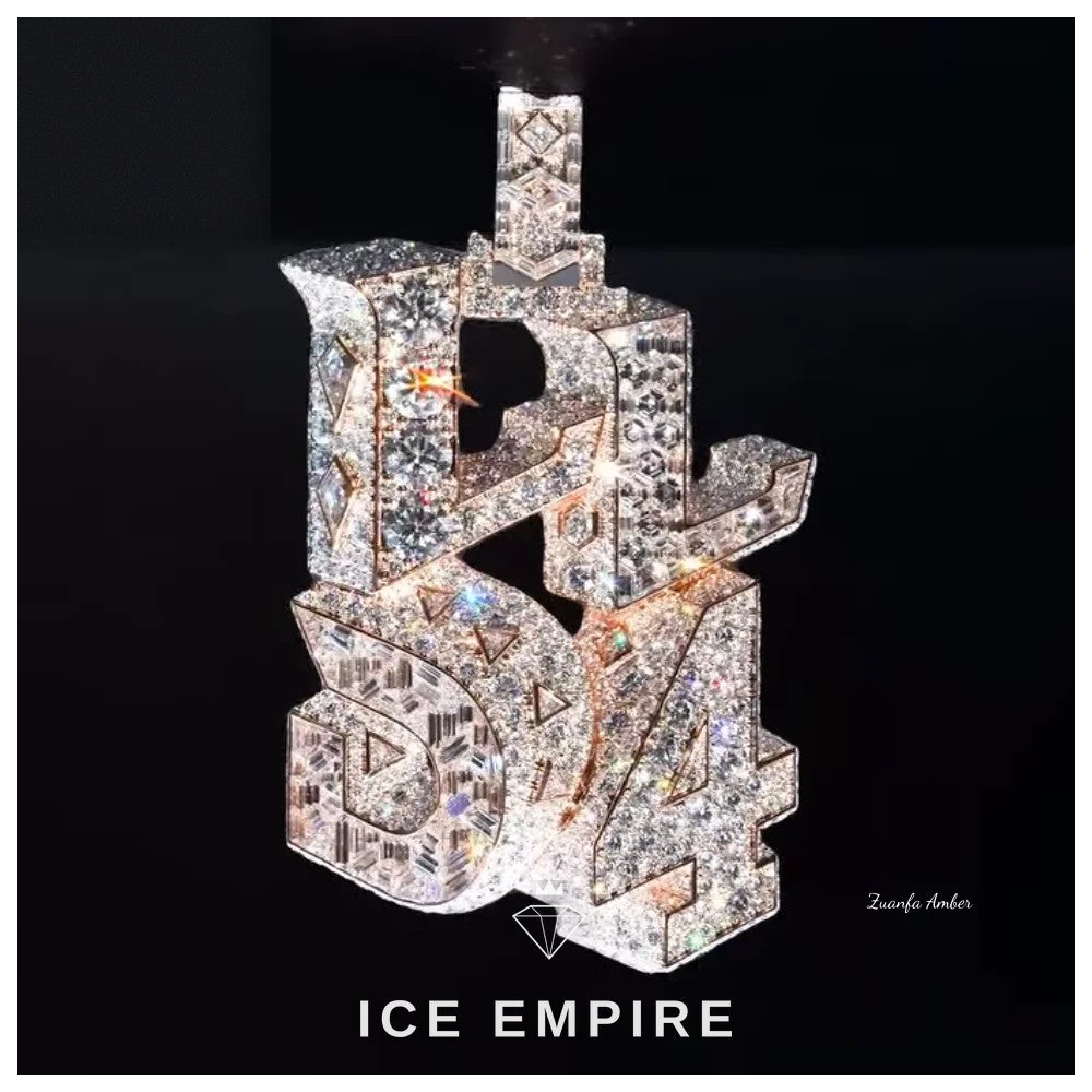 Iced Out Rose Gold Plated Moissanite Pendant