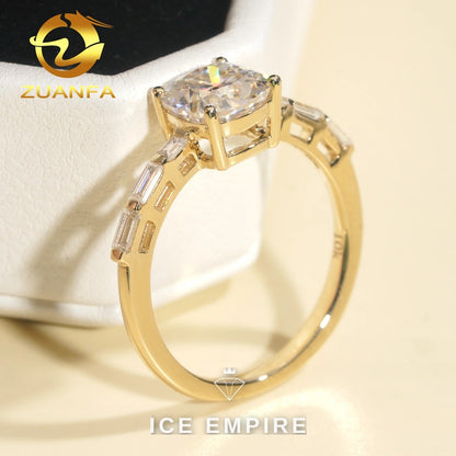 Iced Out 10K Gold Moissanite Engagement Ring