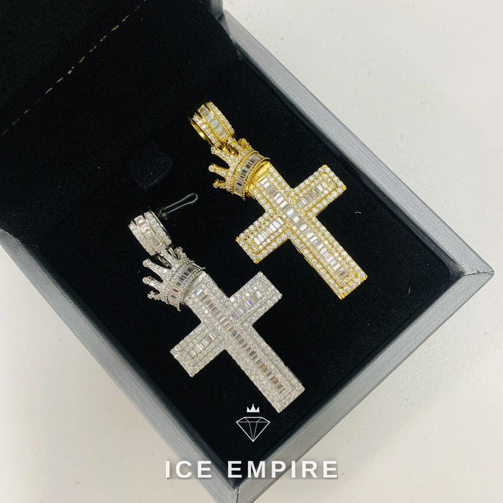 Iced Out Baguette 925 Silver Moissanite Pendant