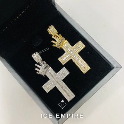 Iced Out Baguette 925 Silver Moissanite Pendant