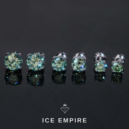 Iced Out 925 Silver Moissanite Stud Earrings