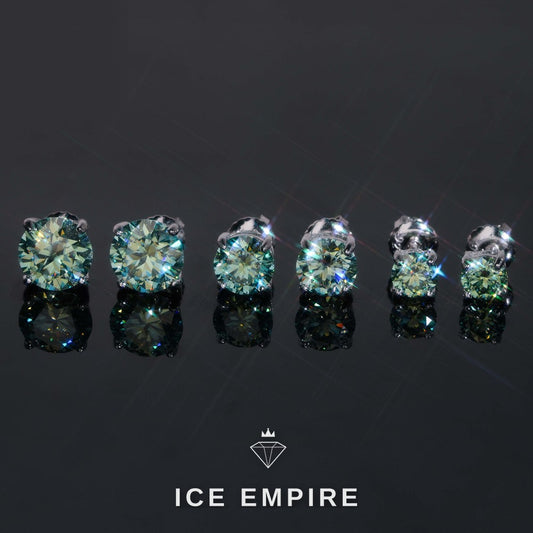 Iced Out 925 Silver Moissanite Stud Earrings
