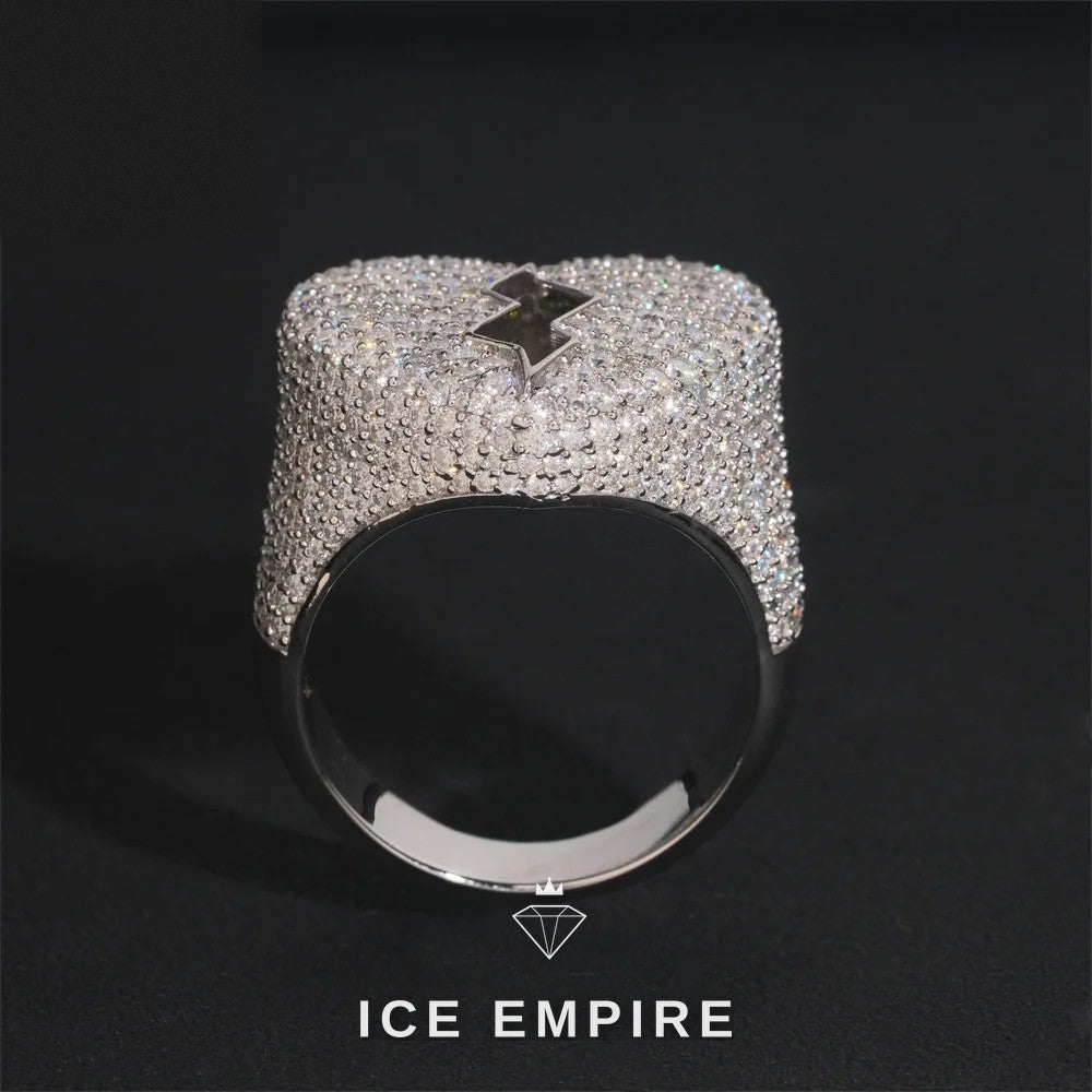 Iced Out Heart Rose Gold Plated Moissanite Ring