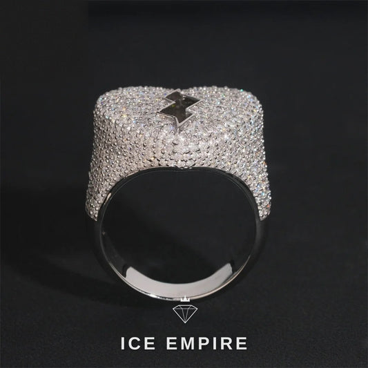 Iced Out Heart Rose Gold Plated Moissanite Ring
