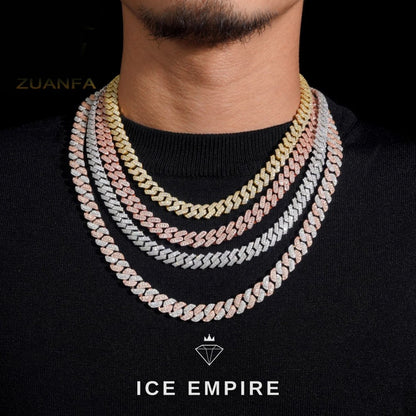 Iced Out Rose Gold Moissanite Cuban Chain