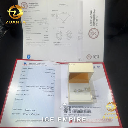 Iced Out 18K Gold Lab Grown Diamond Engagement Ring
