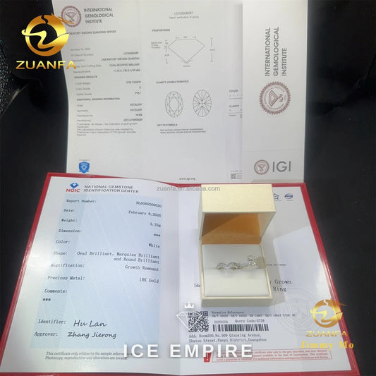 Iced Out 18K Gold Lab Grown Diamond Engagement Ring