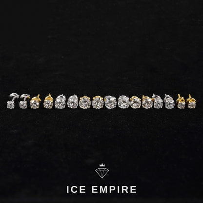Iced Out 925 Silver Lab Grown Diamond Stud Earrings