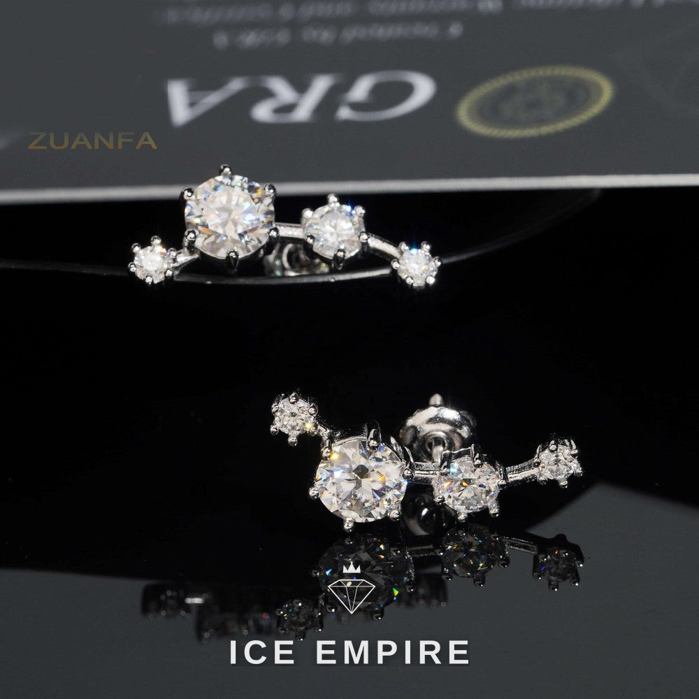 Iced Out Rose Gold Plated Moissanite Earrings