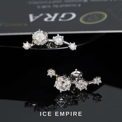 Iced Out Rose Gold Plated Moissanite Earrings