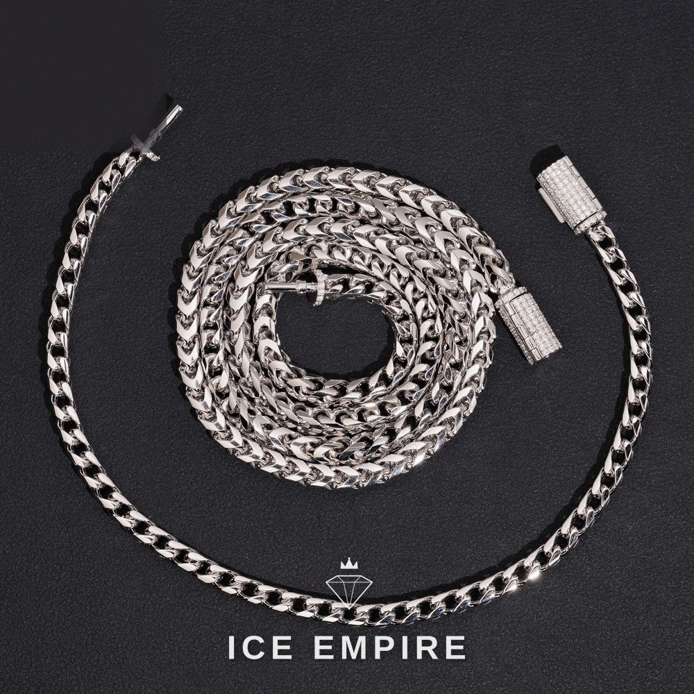 Iced Out 925 Silver Moissanite Cuban Chain