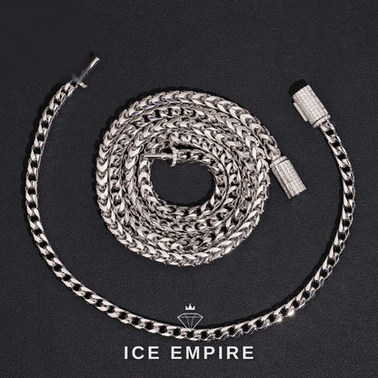 Iced Out 925 Silver Moissanite Cuban Chain