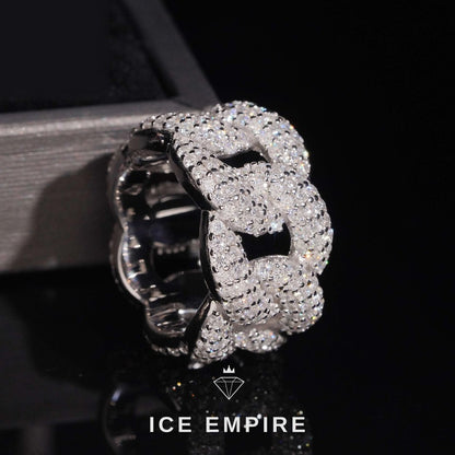Iced Out 925 Silver Moissanite Ring