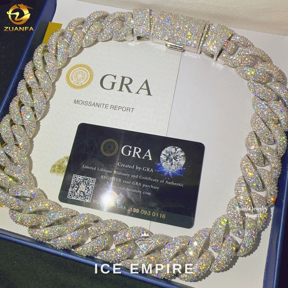 Iced Out Rose Gold Plated Moissanite Cuban Chain