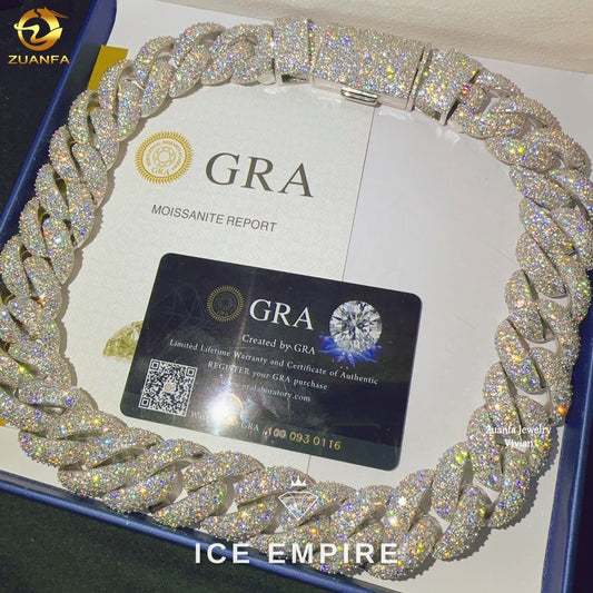 Iced Out Rose Gold Plated Moissanite Cuban Chain