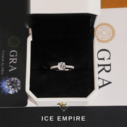 Iced Out Baguette 925 Silver Moissanite Engagement Ring