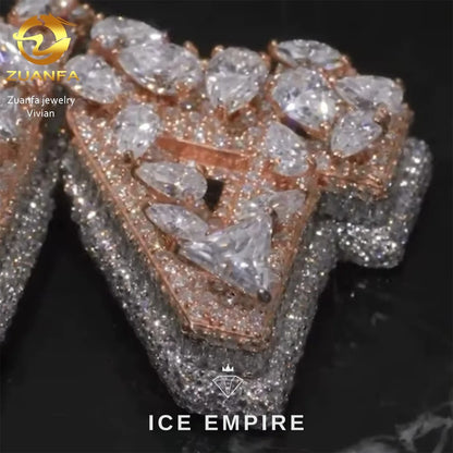 Iced Out Cross Gold Plated Moissanite Pendant