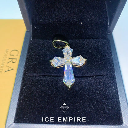 Iced Out Cross 925 Silver Moissanite Pendant
