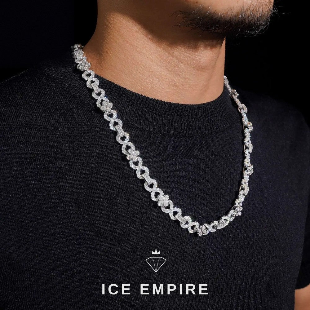 Iced Out Rose Gold Plated Moissanite Cuban Chain