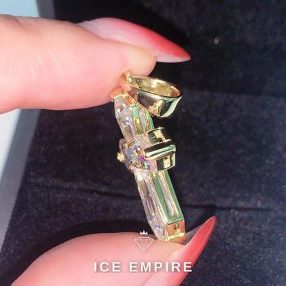 Iced Out Cross 925 Silver Moissanite Pendant