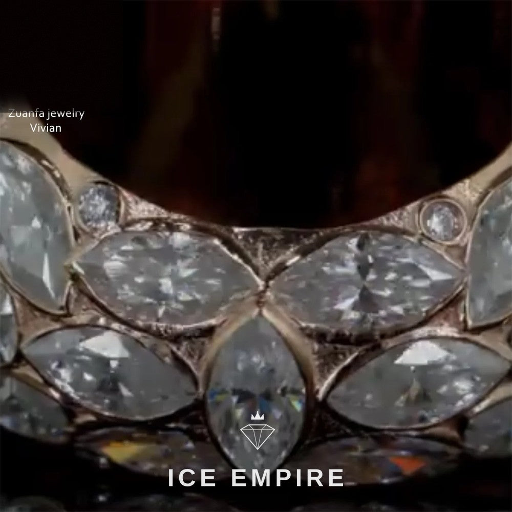 Iced Out 925 Silver Moissanite Ring