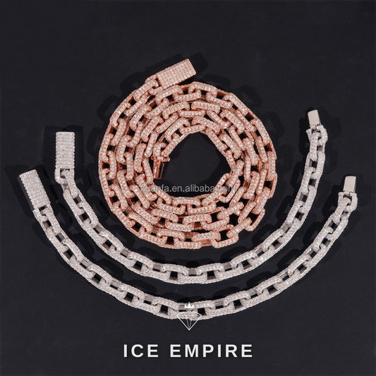 Iced Out 925 Silver Moissanite Cuban Chain