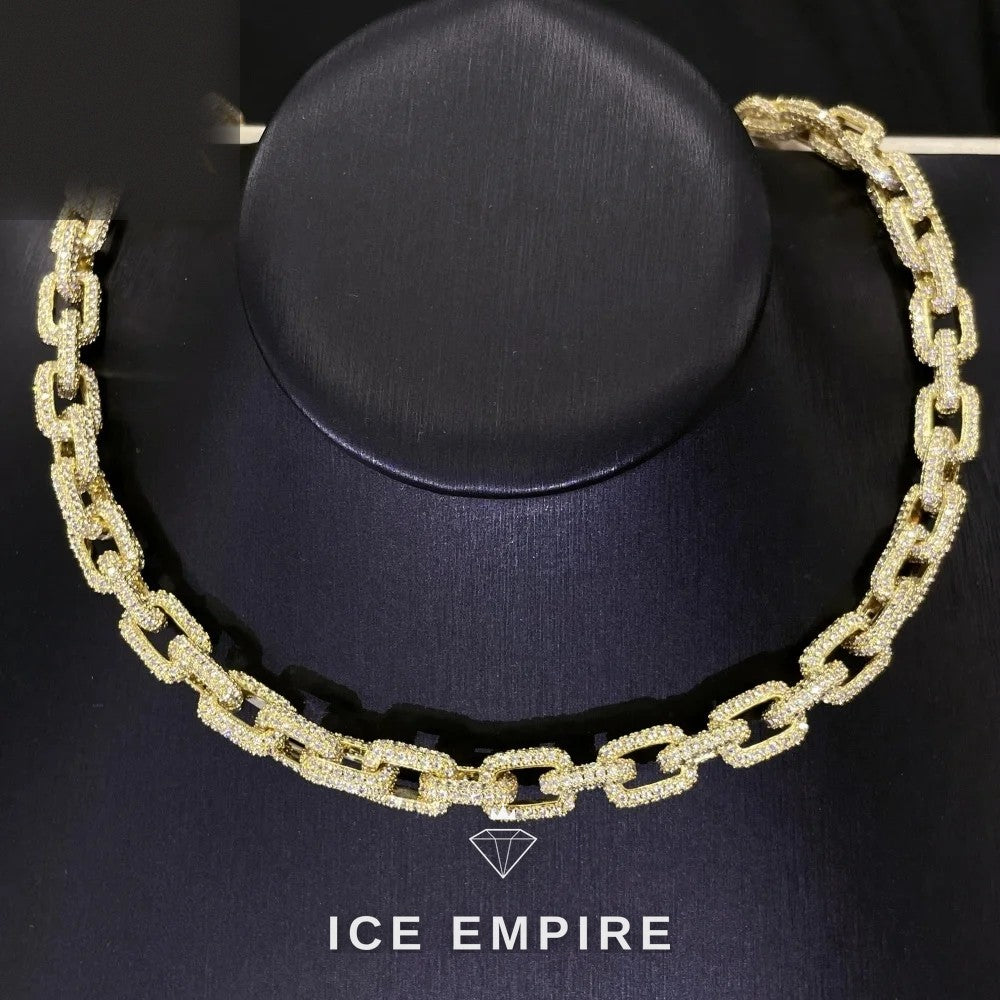 Iced Out 925 Silver Moissanite Cuban Chain