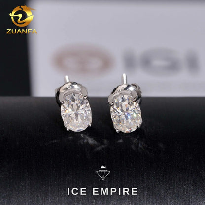 Iced Out 10K Gold Lab Grown Diamond Stud Earrings