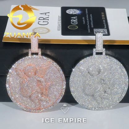 Iced Out Rose Gold Plated Moissanite Pendant