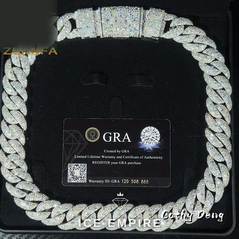 Iced Out Rose Gold Plated Moissanite Cuban Chain