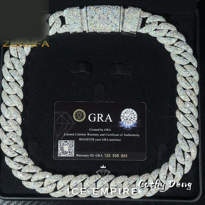 Iced Out Rose Gold Plated Moissanite Cuban Chain