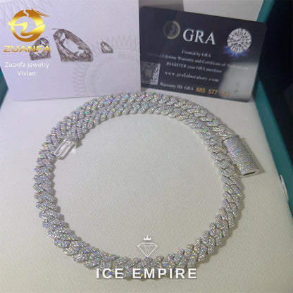 Iced Out Rose Gold Plated Moissanite Cuban Chain