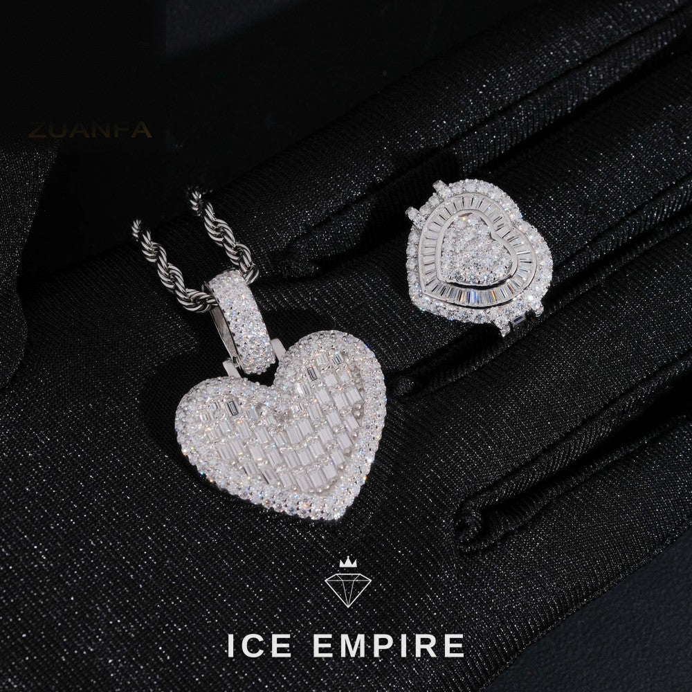 Iced Out Heart Rose Gold Plated Pendant