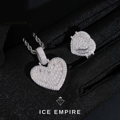 Iced Out Heart Rose Gold Plated Pendant