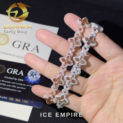Iced Out 925 Silver Moissanite Cuban Chain