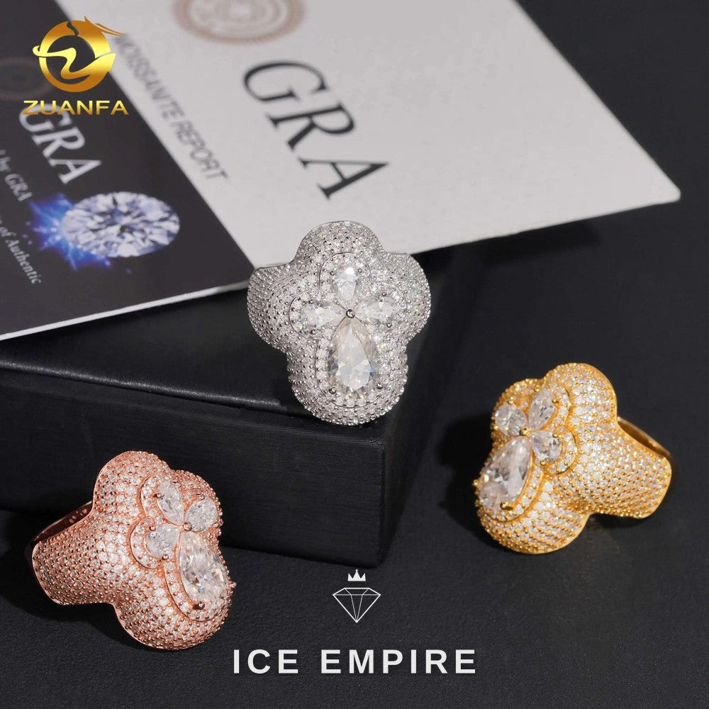 Iced Out Baguette Gold Plated Moissanite Ring