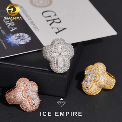 Iced Out Baguette Gold Plated Moissanite Ring