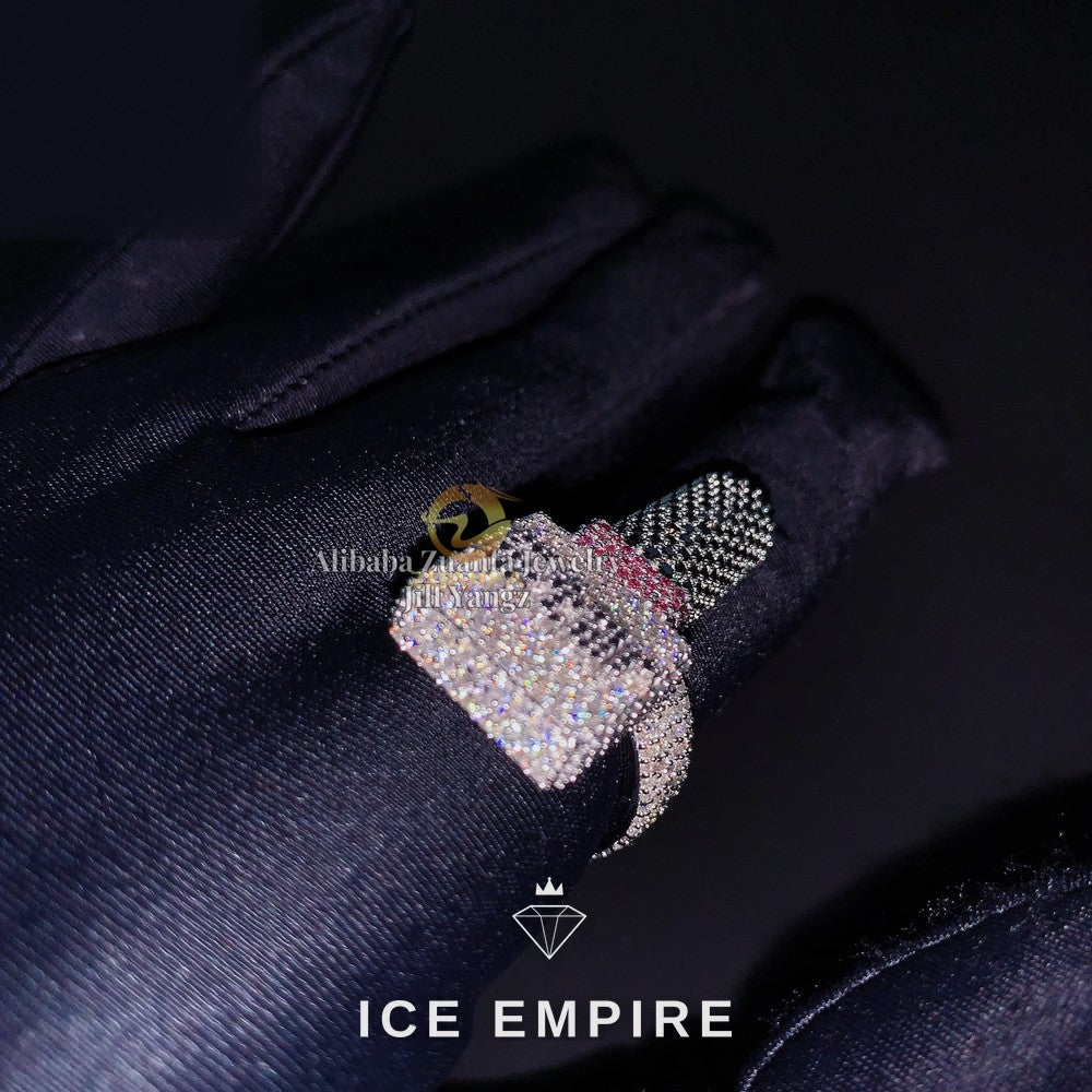 Iced Out Rose Gold Plated Moissanite Ring